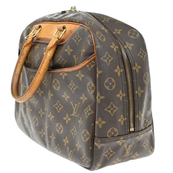 LOUIS VUITTON LV Logo Deauville Hand Bag Monogram Leather Brown - Picture 2 of 15